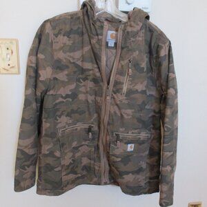 New Carhartt Canvas Quilted Camo Jacket Womens Large